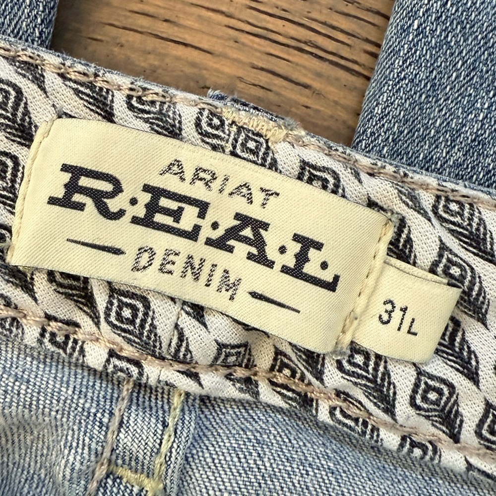 Ariat Real Denim High Rise Frayed Hem Flare Jeans - Picture 9 of 14